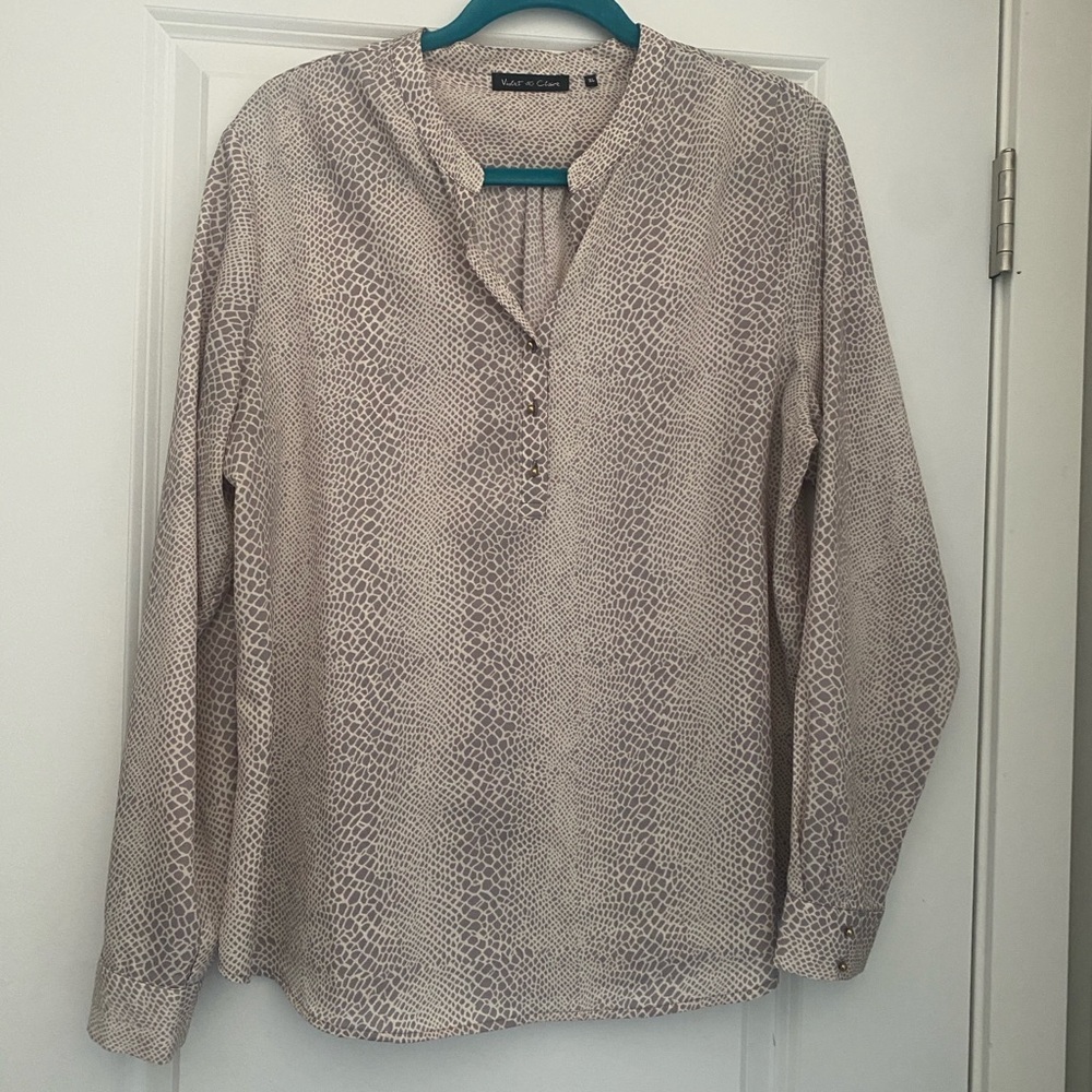 Violet & Claire Purple Snake Patterned Blouse